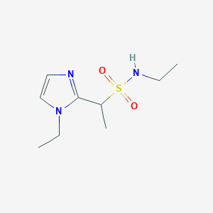 molecular formula C9H17N3O2S B13971252 N-ethyl-1-(1-ethyl-1H-imidazol-2-yl)ethanesulfonamide 