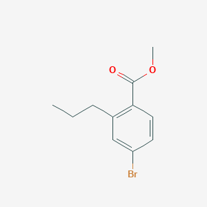 molecular formula C11H13BrO2 B13971262 Benzoic acid, 4-bromo-2-propyl-, methyl ester CAS No. 643094-20-6