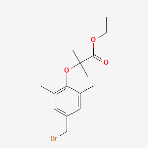 molecular formula C15H21BrO3 B13971285 Ethyl 2-(4-(bromomethyl)-2,6-dimethylphenoxy)-2-methylpropanoate 