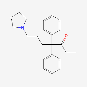 molecular formula C23H29NO B13971299 3-Heptanone, 4,4-diphenyl-7-pyrrolidinyl- CAS No. 63834-36-6