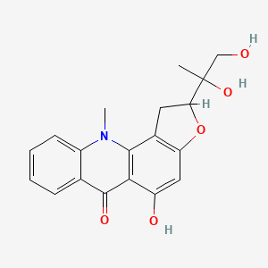 molecular formula C19H19NO5 B13971306 Gravacridonediol CAS No. 37551-75-0