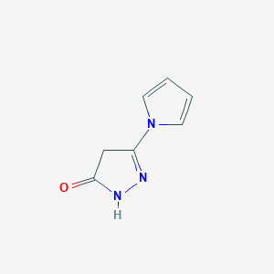 molecular formula C7H7N3O B13971318 3-(1H-Pyrrol-1-yl)-1H-pyrazol-5(4H)-one 