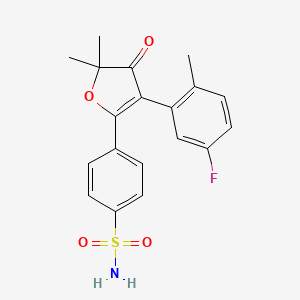 4-(3-(5-Fluoro-2-methylphenyl)-5,5-dimethyl-4-oxo-4,5-dihydrofuran-2-yl)benzenesulfonamide