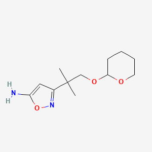 molecular formula C12H20N2O3 B1397158 3-[1,1-Dimethyl-2-(tetrahydropyran-2-yloxy)-ethyl]-isoxazol-5-ylamine CAS No. 1218915-54-8