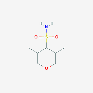 molecular formula C7H15NO3S B13971593 3,5-dimethyltetrahydro-2H-pyran-4-sulfonamide 