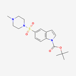 molecular formula C18H25N3O4S B1397166 tert-Butyl 5-((4-methylpiperazin-1-yl)sulfonyl)-1H-indole-1-carboxylate CAS No. 519148-73-3