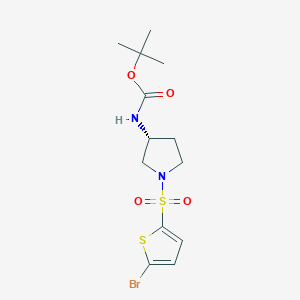 molecular formula C13H19BrN2O4S2 B13971700 (R)-tert-butyl (1-((5-bromothiophen-2-yl)sulfonyl)pyrrolidin-3-yl)carbamate 