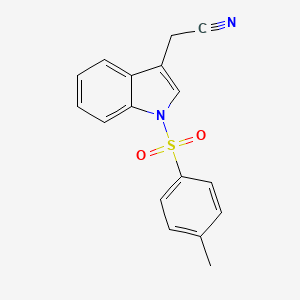 molecular formula C17H14N2O2S B13971709 1H-Indole-3-acetonitrile, 1-[(4-methylphenyl)sulfonyl]- CAS No. 88115-31-5