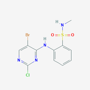 molecular formula C11H10BrClN4O2S B1397175 2-(5-bromo-2-chloro-pyrimidin-4-ylamino)-N-methyl-benzenesulfonamide CAS No. 761440-01-1