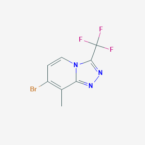 molecular formula C8H5BrF3N3 B13971763 7-Bromo-8-methyl-3-(trifluoromethyl)-[1,2,4]triazolo[4,3-A]pyridine 