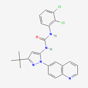 molecular formula C23H21Cl2N5O B1397178 1-(3-(tert-Butyl)-1-(quinolin-6-yl)-1H-pyrazol-5-yl)-3-(2,3-dichlorophenyl)urea CAS No. 897367-74-7