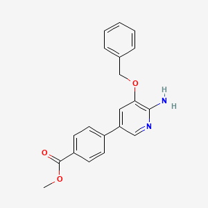 molecular formula C20H18N2O3 B1397180 4-(6-Amino-5-benzyloxy-pyridin-3-yl)-benzoic acid methyl ester CAS No. 756520-51-1