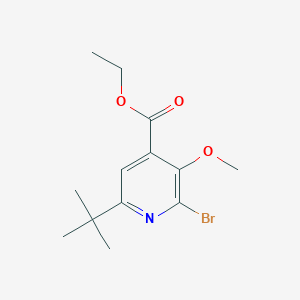 molecular formula C13H18BrNO3 B1397181 Ethyl 2-bromo-6-(tert-butyl)-3-methoxyisonicotinate CAS No. 868047-76-1