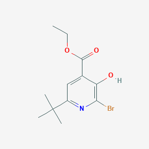 molecular formula C12H16BrNO3 B1397182 Ethyl 2-bromo-6-(tert-butyl)-3-hydroxyisonicotinate CAS No. 868047-75-0