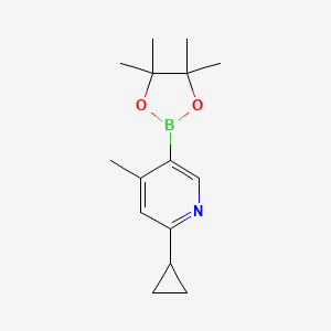 molecular formula C15H22BNO2 B13971896 2-Cyclopropyl-4-methyl-5-(4,4,5,5-tetramethyl-1,3,2-dioxaborolan-2-yl)pyridine 