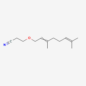 molecular formula C13H21NO B13971897 3-[(3,7-Dimethyl-2,6-octadienyl)oxy]propiononitrile CAS No. 56505-03-4