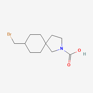 molecular formula C11H18BrNO2 B13971909 8-(Bromomethyl)-2-azaspiro[4.5]decane-2-carboxylic acid 