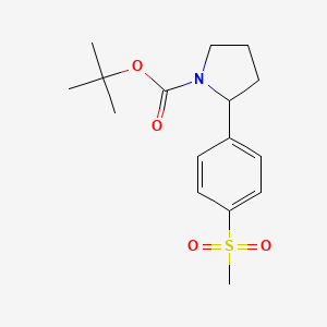 molecular formula C16H23NO4S B13971920 tert-Butyl 2-(4-(methylsulfonyl)phenyl)pyrrolidine-1-carboxylate 