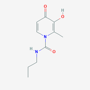 molecular formula C10H14N2O3 B13971927 3-Hydroxy-2-methyl-4-oxo-N-propylpyridine-1(4H)-carboxamide CAS No. 521269-66-9