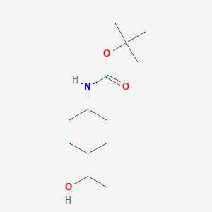 molecular formula C13H25NO3 B1397193 trans-[4-(1-Hydroxyethyl)cyclohexyl]carbamic acid tert-butyl ester CAS No. 1416471-26-5