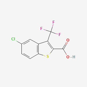 molecular formula C10H4ClF3O2S B1397196 5-Chloro-3-(trifluoromethyl)-1-benzothiophene-2-carboxylic acid CAS No. 752135-60-7
