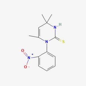 2(1H)-Pyrimidinethione, 3,4-dihydro-1-(o-nitrophenyl)-4,4,6-trimethyl-