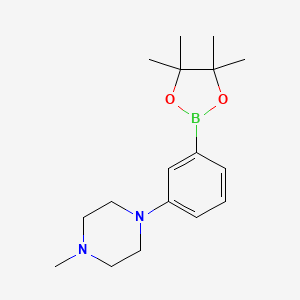 molecular formula C17H27BN2O2 B1397200 1-Methyl-4-(3-(4,4,5,5-tetramethyl-1,3,2-dioxaborolan-2-YL)phenyl)piperazine CAS No. 747413-18-9