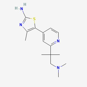 molecular formula C15H22N4S B1397203 5-(2-(1-(Dimethylamino)-2-methylpropan-2-yl)pyridin-4-yl)-4-methylthiazol-2-amine CAS No. 1217486-69-5