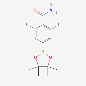 molecular formula C13H16BF2NO3 B1397209 2,6-二氟-4-(4,4,5,5-四甲基-1,3,2-二氧杂硼烷-2-基)苯甲酰胺 CAS No. 957345-69-6