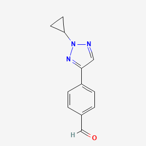 molecular formula C12H11N3O B13972196 4-(2-Cyclopropyl-2H-1,2,3-triazol-4-YL)benzaldehyde 