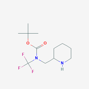 molecular formula C12H21F3N2O2 B13972200 Tert-butyl (piperidin-2-ylmethyl)(trifluoromethyl)carbamate 