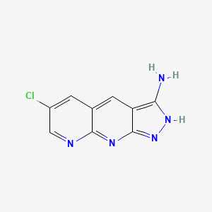 molecular formula C9H6ClN5 B1397227 6-氯-1H-吡唑并[3,4-b]1,8-萘啶-3-胺 CAS No. 1335220-58-0