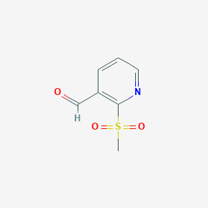 molecular formula C7H7NO3S B1397230 2-(甲磺酰基)烟酰醛 CAS No. 1353878-25-7