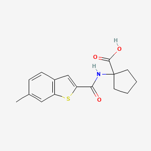 molecular formula C16H17NO3S B13972321 1-[(6-Methylbenzo[b]thiophene-2-carbonyl)amino]cyclopentanecarboxylic acid 