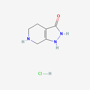 molecular formula C6H10ClN3O B1397236 4,5,6,7-Tetrahydro-1H-pyrazolo[3,4-c]pyridin-3(2H)-one hydrochloride CAS No. 1187830-91-6