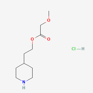 molecular formula C10H20ClNO3 B1397244 2-(4-哌啶基)乙基 2-甲氧基乙酸盐酸盐 CAS No. 1219949-57-1