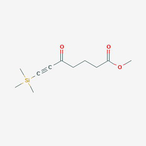 molecular formula C11H18O3Si B13972474 6-Heptynoic acid, 5-oxo-7-(trimethylsilyl)-, methyl ester CAS No. 90132-06-2