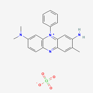 molecular formula C21H21ClN4O4 B13972480 Phenazinium, 3-amino-7-(dimethylamino)-2-methyl-5-phenyl-, perchlorate CAS No. 51896-65-2