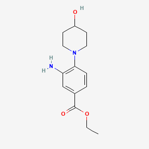 Ethyl 3-amino-4-(4-hydroxy-1-piperidinyl)benzoate