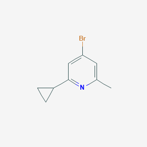 molecular formula C9H10BrN B13972574 4-Bromo-2-cyclopropyl-6-methylpyridine 