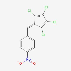 molecular formula C12H5Cl4NO2 B13972632 (2,3,4,5-Tetrachloro-2,4-cyclopentadienylidene)-(p-nitrophenyl)methane CAS No. 63161-03-5