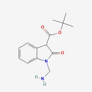 molecular formula C14H18N2O3 B13972646 tert-butyl 1-(aminomethyl)-2-oxo-3H-indole-3-carboxylate 