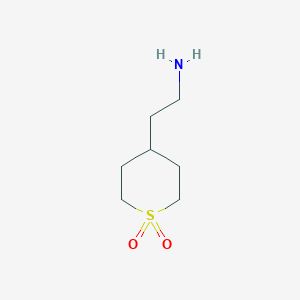 molecular formula C7H15NO2S B1397272 2-(1,1-二氧化四氢-2H-硫代吡喃-4-基)乙胺 CAS No. 1247501-81-0