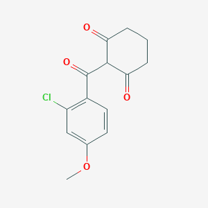 molecular formula C14H13ClO4 B13972721 2-(2-Chloro-4-methoxybenzoyl)cyclohexane-1,3-dione CAS No. 88562-16-7