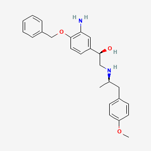 molecular formula C25H30N2O3 B13972729 (R)-1-(3-aMino-4-(benzyloxy)phenyl)-2-(((R)-1-(4-Methoxyphenyl)propan-2-yl)aMino)ethanol 