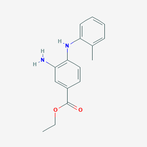 molecular formula C16H18N2O2 B1397273 Ethyl 3-amino-4-(2-toluidino)benzoate CAS No. 1220035-25-5