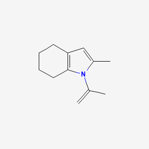 molecular formula C12H17N B13972735 2-Methyl-1-(prop-1-en-2-yl)-4,5,6,7-tetrahydro-1H-indole CAS No. 312322-67-1