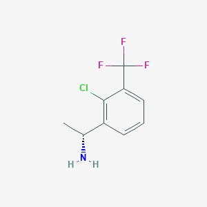 molecular formula C9H9ClF3N B13972741 (R)-1-[2-chloro-3-(trifluoromethyl)phenyl]ethylamine 