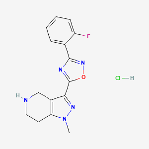 molecular formula C15H15ClFN5O B1397275 3-[3-(2-fluorophenyl)-1,2,4-oxadiazol-5-yl]-1-methyl-4,5,6,7-tetrahydro-1H-pyrazolo[4,3-c]pyridine hydrochloride CAS No. 1354550-86-9