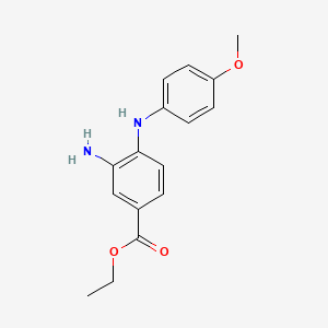 molecular formula C16H18N2O3 B1397277 3-氨基-4-(4-甲氧基苯胺基)苯甲酸乙酯 CAS No. 1219960-31-2